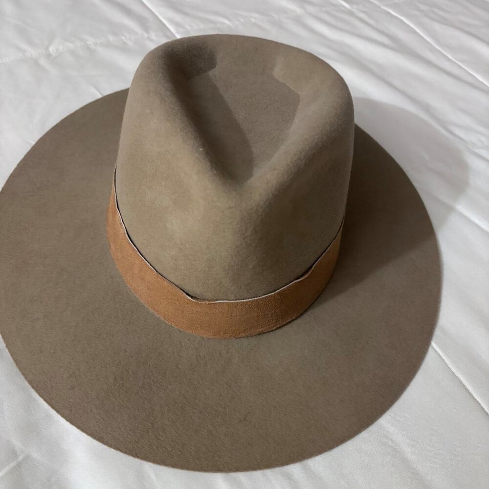 Wyeth Soft Brim Tan Fedora Rancher Western Hat Leather Band NWT